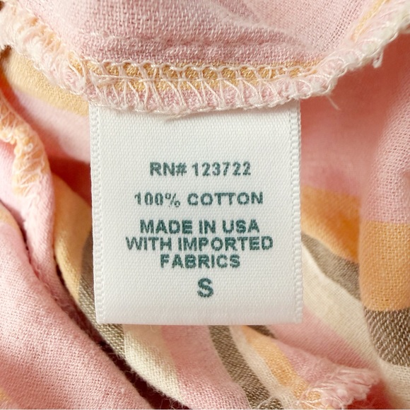 XiRENA Woman Pink Stripe Light Cotton V-Neck Maxi Dress SMALL Boho Chic Coastal - Picture 7 of 7